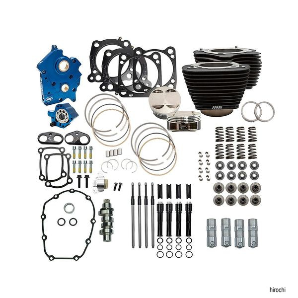 107to124パワーパック チェーン ブラック+Bkロッド空冷M8