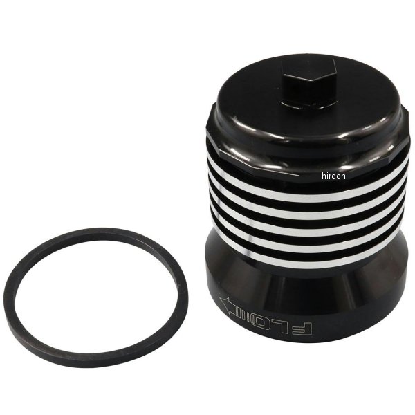 ピーシーレーシング PC RACING FLO オイルフィルター ブラック & ポリッシュフィン ショベル