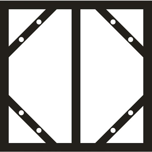 スライドアングル(消防・危険物標識用フレーム) KHT-2SA 明治山型(600×300mm用)・縦型2連用 スチール製