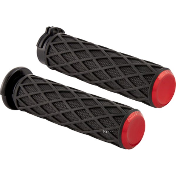 グリップ ダイヤモンド ハーレー ケーブルスロットル 赤