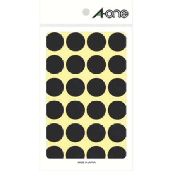 806-6576  エーワン(TM) カラーラベル 丸型 20mmΦ 黒 (14枚入)