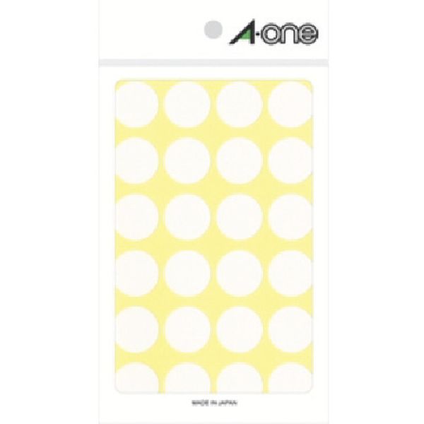 806-6577  エーワン(TM) カラーラベル 丸型 20mmΦ 白 (14枚入)