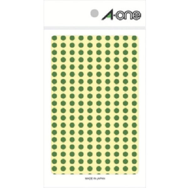 806-6582  エーワン(TM) カラーラベル 丸型 5mmΦ 緑 (9枚入)