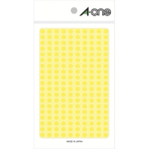 806-6583  エーワン(TM) カラーラベル 丸型 5mmΦ 黄 (9枚入)