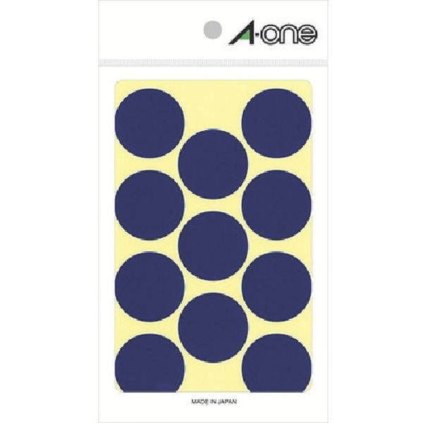 806-6593  エーワン(TM) カラーラベル 丸型 30mmΦ 青 (14枚入)
