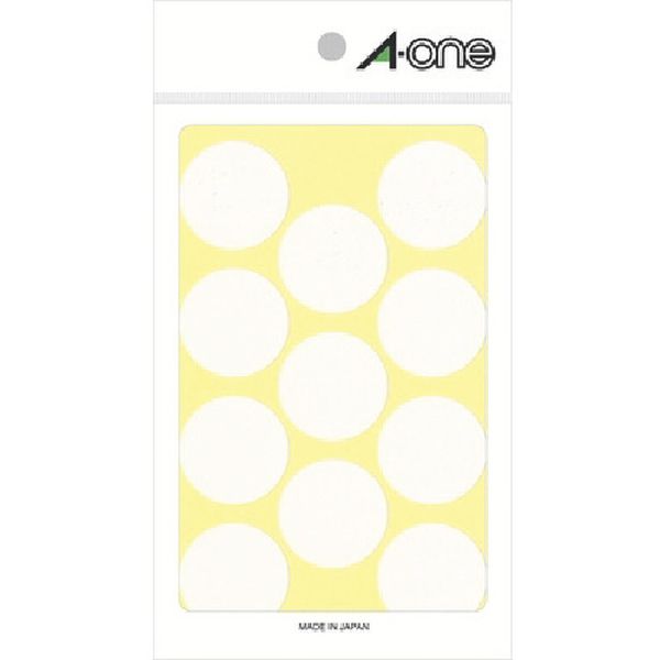 806-6601  エーワン(TM) カラーラベル 丸型 30mmΦ 白 (14枚入)