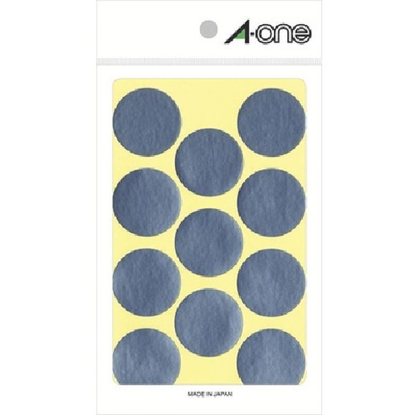 806-6603  エーワン(TM) カラーラベル 丸型 30mmΦ 銀 (8枚入)