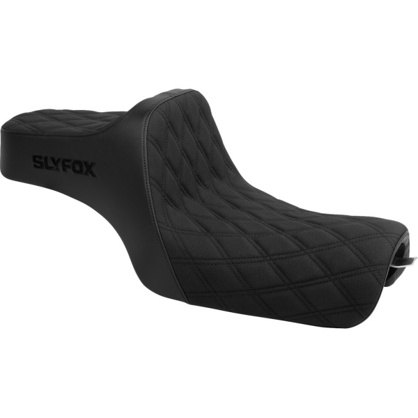 4709C-  SEAT HIGHNOON 2UP BLACK LOGO DD SLIP STOP SPORTSTER 2004-22