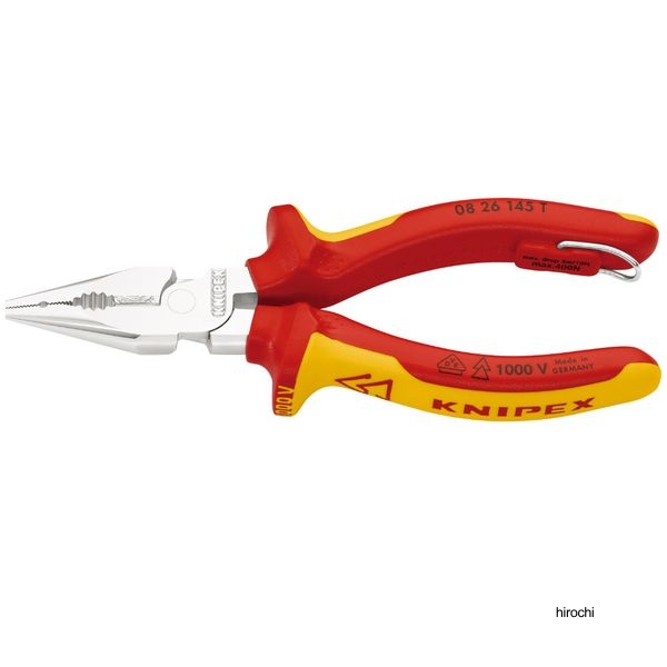 KNIPEX 1000V 絶縁ニードルノーズペンチ 145mm 落下防止付