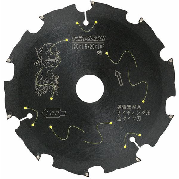 00375609  硬質窯業系サイディング用 全ダイヤチップ黒鯱125×10P