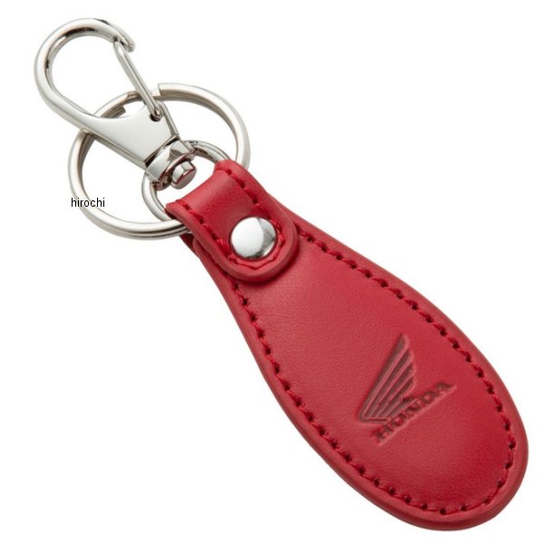 ホンダ純正 2025年春夏モデル レザーオーバルキーホルダー 赤