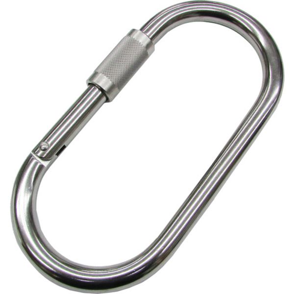 A3090 653-6196  ステンレス メガカラビナ(環付) 線径14mm 長さ176mm