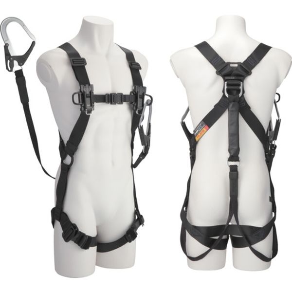 A4SFBFRWL4BK 682-9933  セフハーネスB 平ロープL4ダブルセット 黒