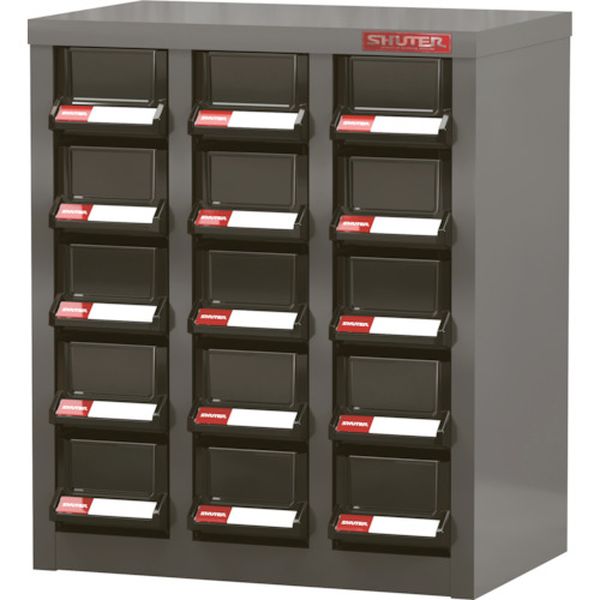 A8V315BK 595-2337  パーツキャビネット 3列5段(引出し色ブラック)