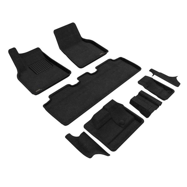 21-23 Tesla Model Y 7-Seat Elegant Floor Mat- Black 1St Row 2Nd Row 3Rd Row