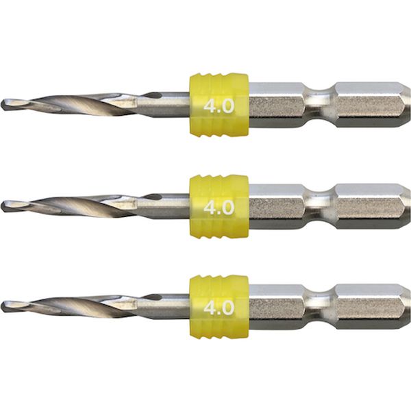 AGKS3040 614-6635  グリップ付下穴錐ショート 3本組 4mm
