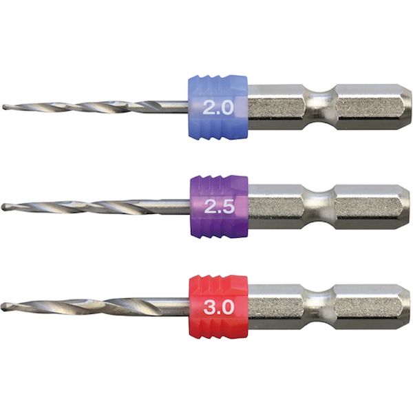 AGKS32253  グリップ付下穴錐ショート 3本組 2/2.5/3mm