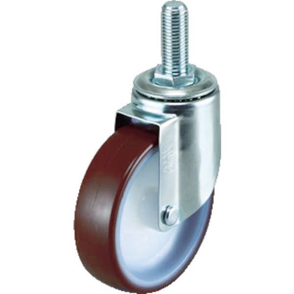 エアーキャスターねじ込みタイプ（自在車）１００ｍｍ　ナイロンホイールウレ