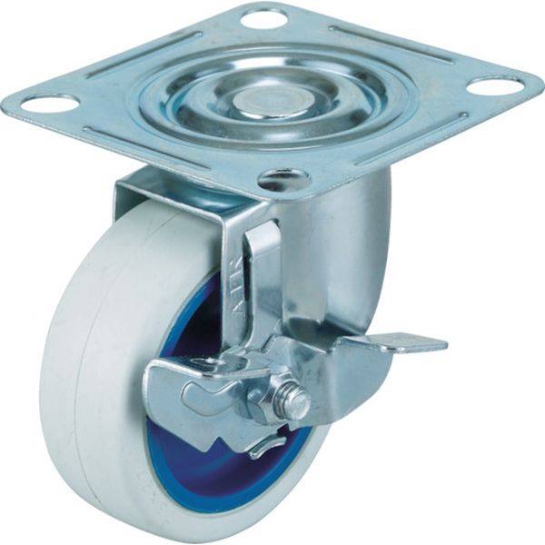 エアーキャスター（自在車ストッパー付）　１００ｍｍ　ホワイトゴム車