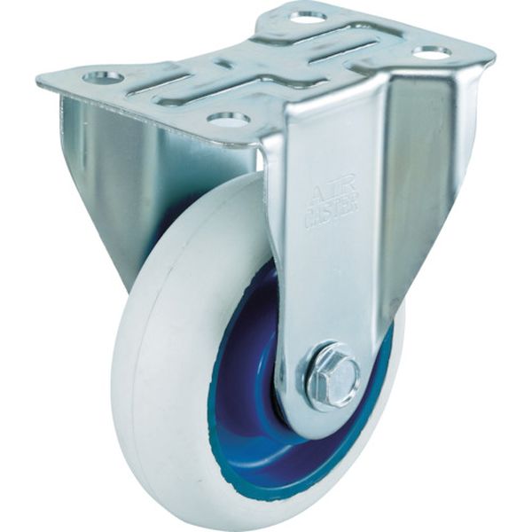 エアーキャスター（固定車）　１２５ｍｍ　ホワイトゴム車