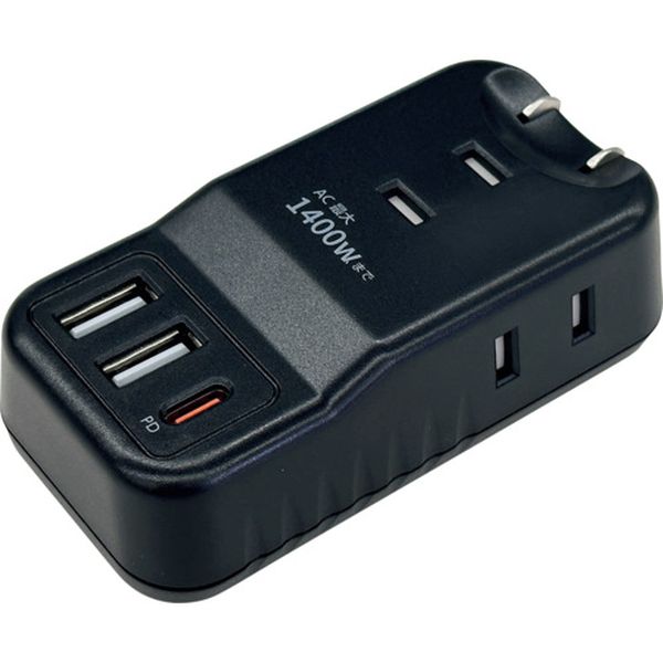 AOTN1BK 572-8072 業界最小クラスモバイルタップACX3，USBX2，type-c(PD20W)X1 WH