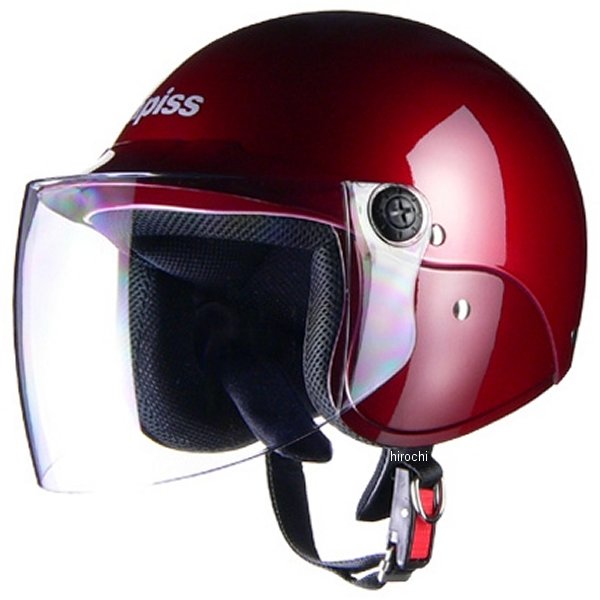 AP-603  ヘルメット アピス セミジェット キャンディレッド フリーサイズ (57cm-60cm)