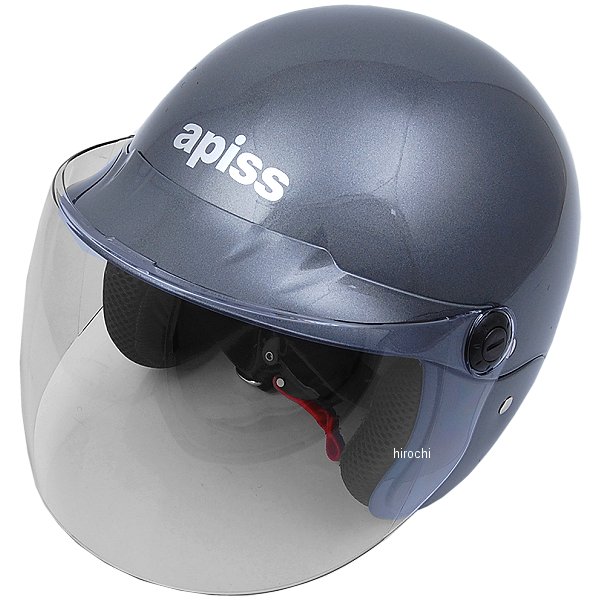 AP-603  ヘルメット アピス セミジェット ガンメタル フリーサイズ (57cm-60cm)