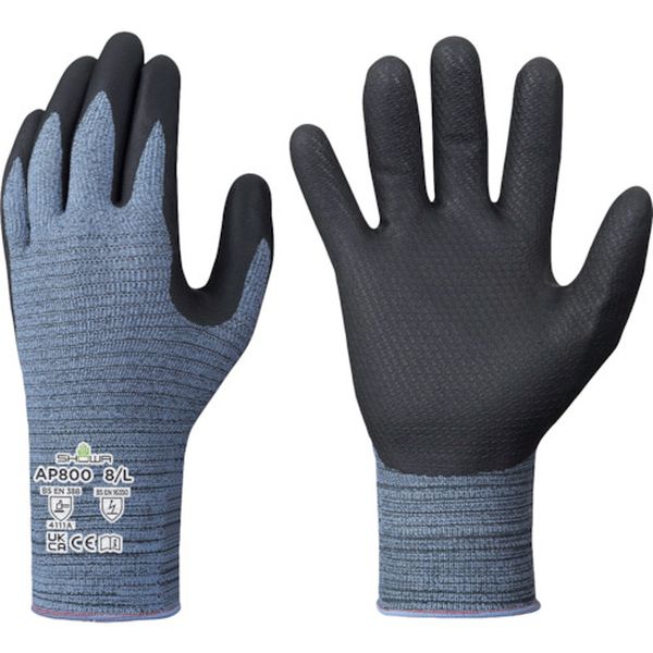 AP800L  静電気対策手袋 AP800 制電ニトリルパーム手袋 Lサイズ