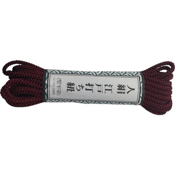 江戸打ち紐 細丸 約5.5m エンジ