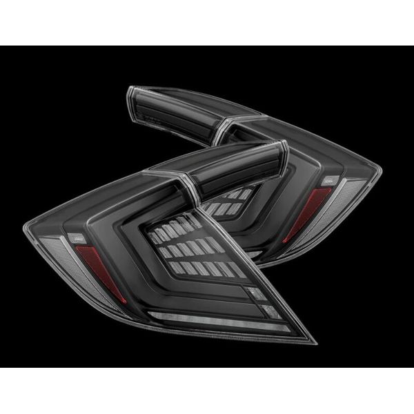 16-21 Honda Civic Hatchback/ Type-R FK8 Nova-Series LED Tail Lights (Pair) - Alpha Black