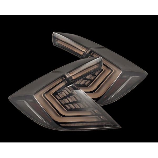 16-21 Honda Civic Hatchback / Type-R FK8 Nova-Series LED Tail Lights - Black Smoke