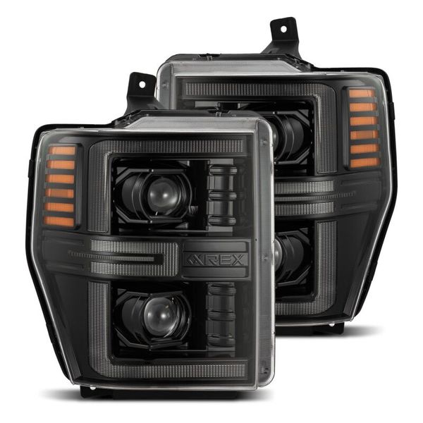 08-10 Ford F250-550 LUXX-Series LED Projector Headlights Alpha-Blk w/Activ Light/Seq Signal