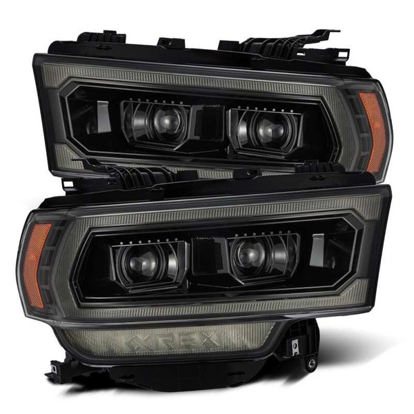 19-21 Ram 2500 LUXX LED Proj Headlights Plank Style Alpha Blk w/Activ Light/Seq Signal/DRL