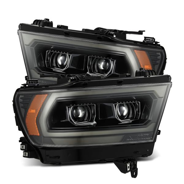 19-22 Dodge Ram 1500 PRO-Series Projector Headlights Alpha Black w/Seq Signal/DRL