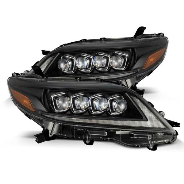 2011+ Toyota Sienna NOVA LED Proj Headlights Plank Style Black w/Activ Light/Seq Signal/DRL