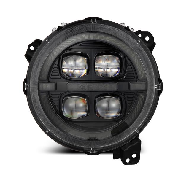 18-23 Jeep Wrangler JL/Gladiator JT LED Proj Headlights Alpha-Blk w/ Activ Light/Seq Signal