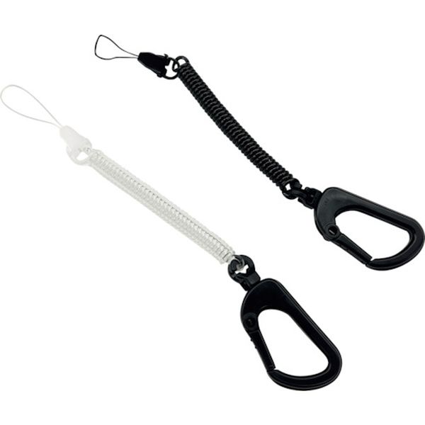 ASS16BK 392-7384  カラビナ スマホスパイラルストラップ BK