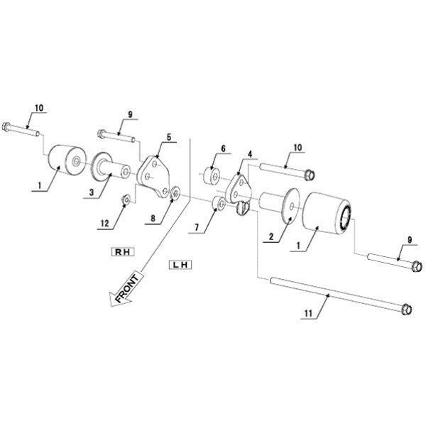 スキッドパッド 11年-13年 CBR250RR 黒 ストレート