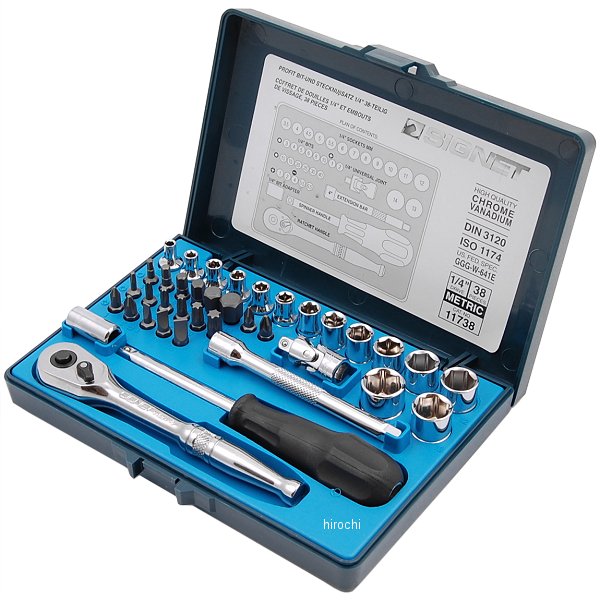1/4DR 38PC mm ソケットレンチセット