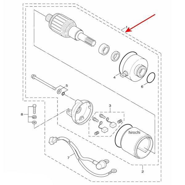 スターティングモーターアセンブリ 1CJ-H1800-00
