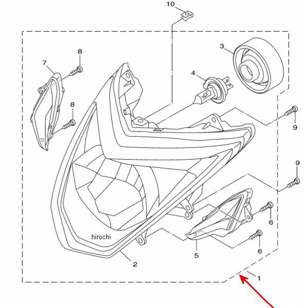 ヘッドライトユニットアセンブリ 1YP-H4310-00