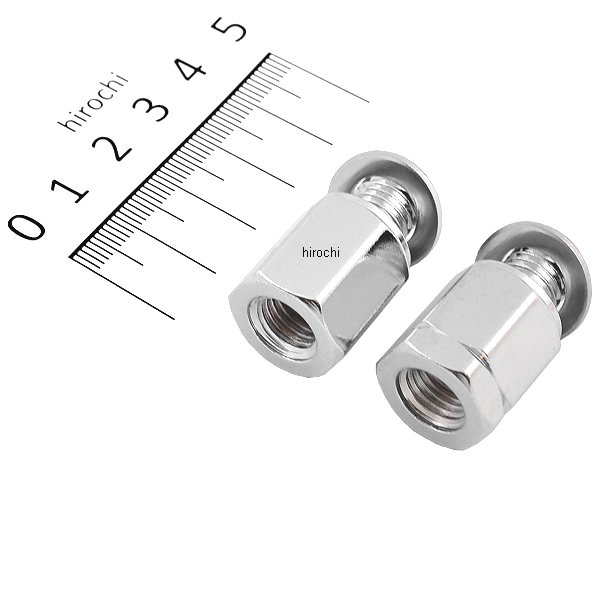 SHM-10  ミラー 正ネジアダプター 2個入り メッキ 10mm逆ネジ→10mm正ネジ