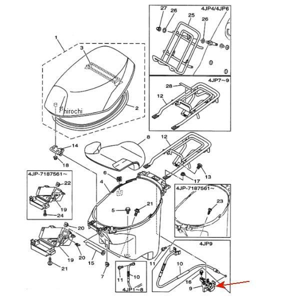 シートロックASSY 4JP-24780-01