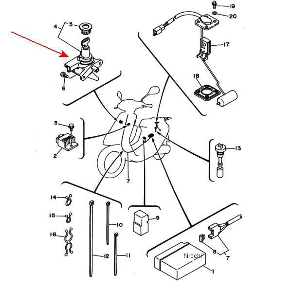 メインスイッチ ステアリング ロック 4JP-82501-11