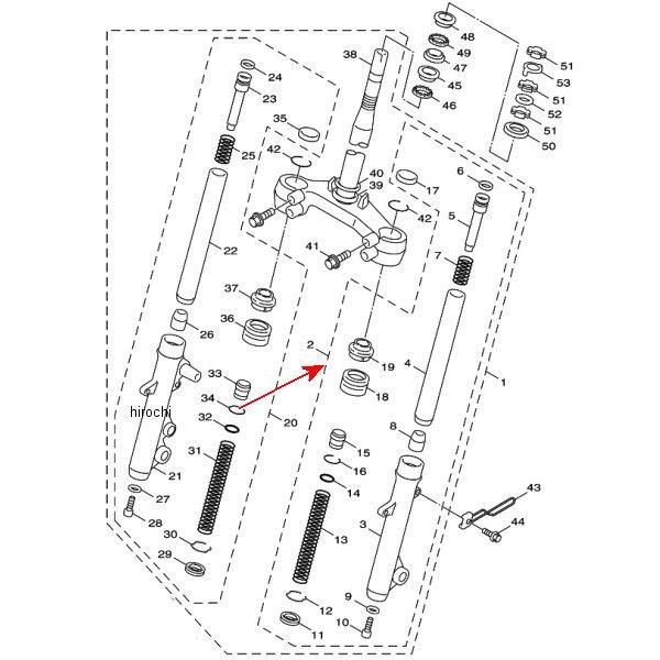 フロントフォーク アセンブリ(レフト) 4P9-F3102-00