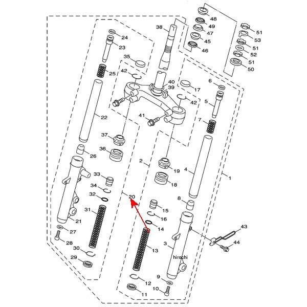 フロントフォーク アセンブリ(ライト) 4P9-F3103-00