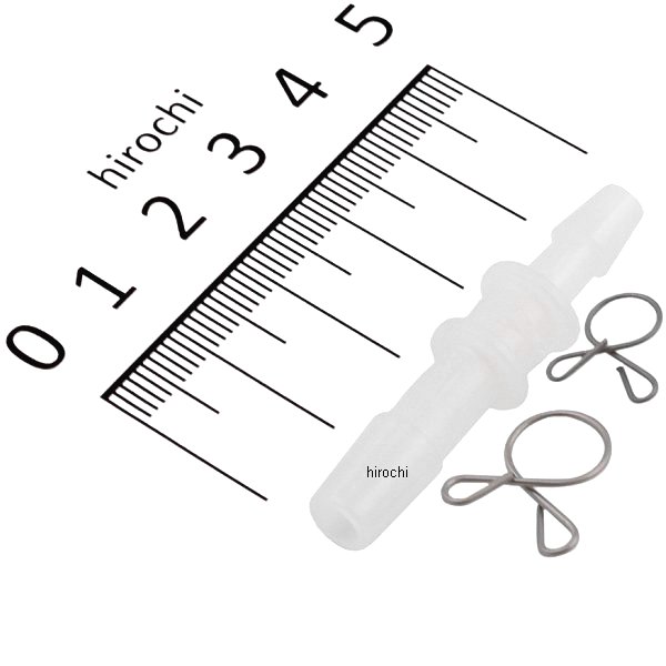 ホース変換ジョイント 5→6-7mm ナイロン製 クリップ付