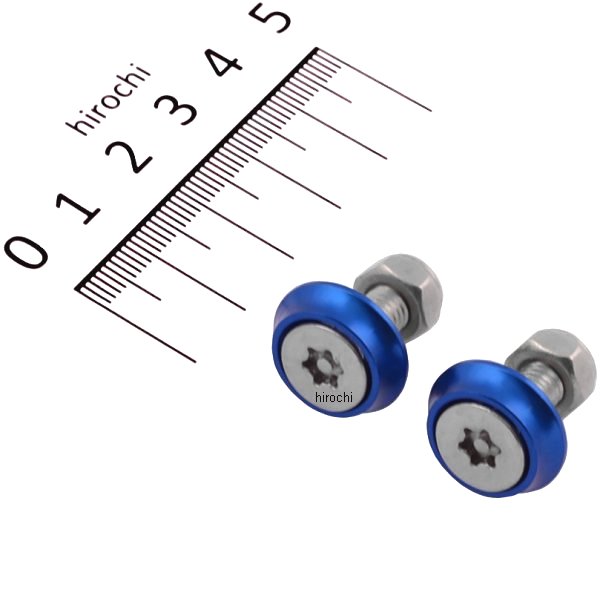 ナンバープレート固定ボルト/ナットセット ステンレス 青