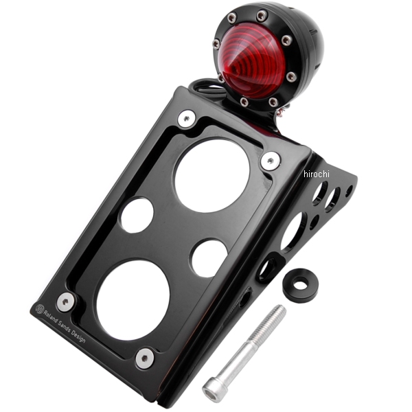 LEDテールランプ付ナンバープレート 縦マウント ソフテイル 黒つや有り