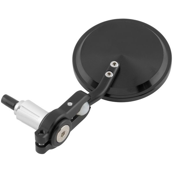 ミラー ビレット バーエンド取り付け 黒 左右ペア